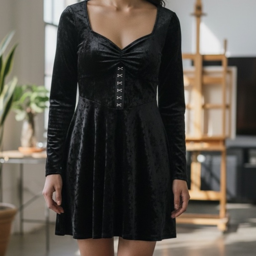 Chic Black Long Sleeve Dress